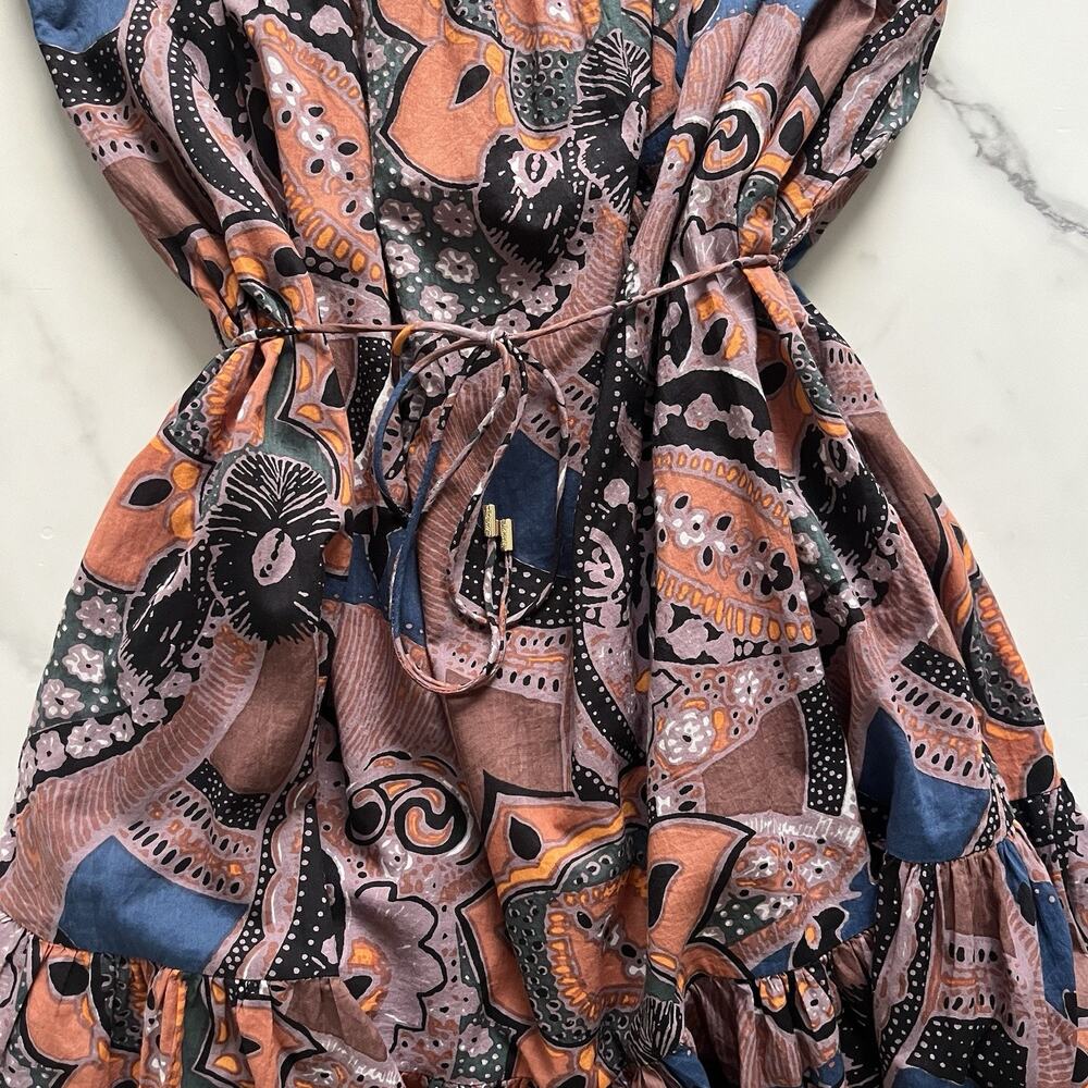 Cleobella Malia Floral Cotton Mini Dress XL Voluminous Sleeve Boho Coastal - Picture 10 of 11